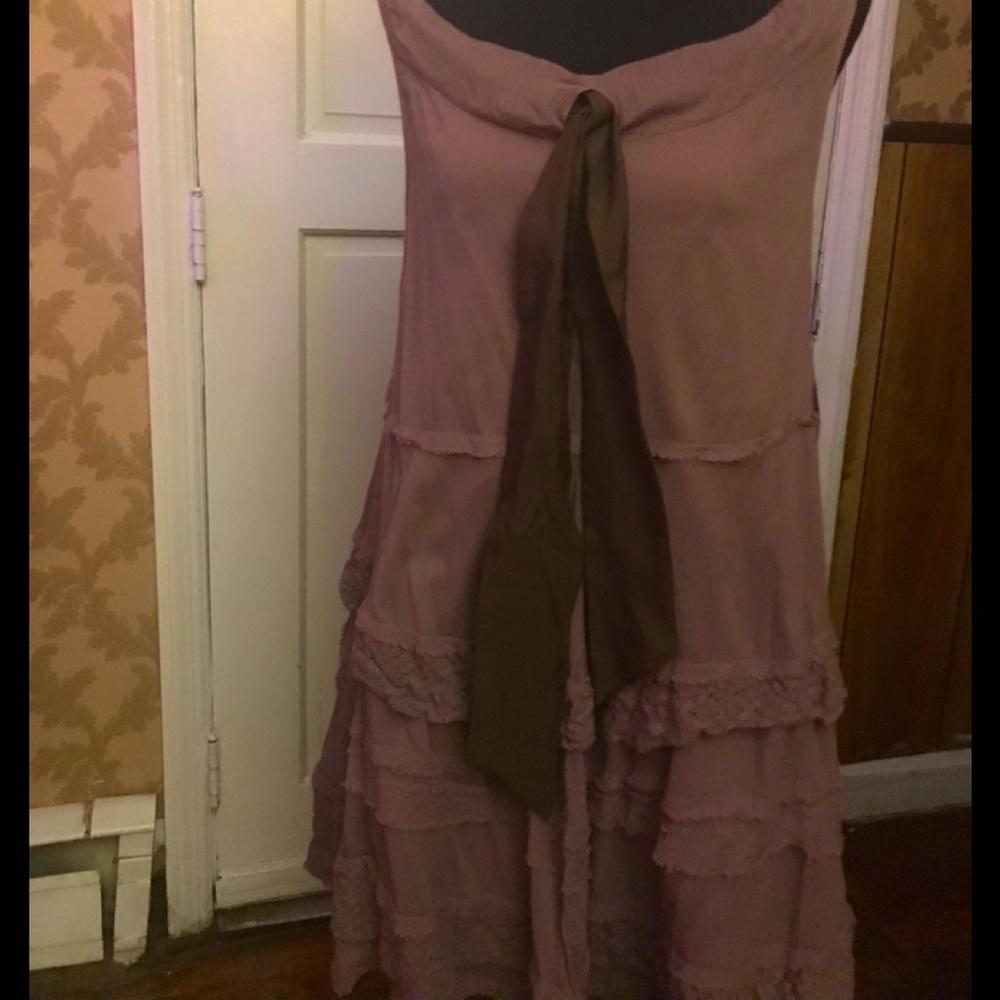Woman’s summer dress sleeveless.with lining and embroidered on bottom